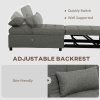 HOMCOM 4-in-1 Sofa Bed, Convertible Sleeper Chair Bed with Adjustable Backrest, Fabric Pull Out Chaise Lounge with Pockets for Living Room, Bedroom, Home Office, Small Space, Charcoal Grey