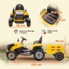 AIYAPLAY Ride on Tractor with Trailer, 12V Electric Vehicle with Remote Control, Ride on Car for Kids with Music, Shifter, Start-Up Sound for Ages 3-8 Years, Yellow
