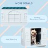 PawHut Plastic Dog House Outdoor Indoor, Weather-Resistant Dog Kennel, with Large Opening, for Medium Dogs, 65 x 75.7 x 63cm - White and Blue
