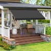 Outsunny Balcony 3 x 1.5m Manual Adjustable Awning, DIY Patio Clamp Awning Canopy, Retractable Shade Shelter Easy to Move for Balcony, Black