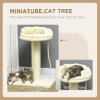PawHut 83cm Cat Tree, Cat Tower for Indoor Cats w/ Sisal scratching posts, Enlarged Kitten Bed, Ball & String Toy - Cream
