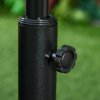 Outsunny 25 kg Round Cement Parasol Base, Umbrella Stand Holder with Rattan Style Pattern for 38, 48 mm Poles for Outdoor, Garden, Antique Bronze