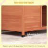 PawHut Wooden Dog Kennel Outdoor Pet House Elevated with Removable Floor, Openable Roof, for Large Dogs, 100 x 65.5 x 68cm - Natural Wood Tone