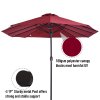 Outsunny 4.6m Large Garden Parasol Double-Sided Sun Umbrella Patio Market Canopy Shade Outdoor Wine Red - NO BASE