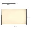 Outsunny Retractable Sun Side Awning Screen Fence Patio Garden Wall Balcony Screening Panel Outdoor Blind Privacy Divider (3x1.8M, Cream White)