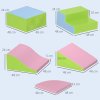 HOMCOM 6 Piece Soft Play Equipment, Kids Foam Blocks Toys for Climb and Crawl, Indoor Activity Play Set Playground for Toddler 1-3 Years Old, Pink