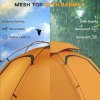 Outsunny 1-2 Man Camping Tent, Dome Tent with Removable Rainfly and Aluminium Frame, 2000mm Waterproof, Portable with Bag, for Fishing Hiking Festival, Orange