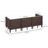 Outsunny Plastic Raised Garden Bed, Modular Planter Box Kit, Garden Fence Edging Border for Flowers, Vegetables, Herbs, Brown