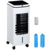 HOMCOM 3-in-1 Portable Air Cooler with 4L Water Tank, Evaporative Air Cooling Fan with Automatic Oscillation, 3 Speeds, 7.5H Timer, Remote, Wheels for Home Office, White