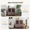 PawHut Dog Crate Furniture End Table, Pet Kennel for Small and Medium Dogs with Magnetic Door Indoor Animal Cage, Purple, 85 x 55 x 75 cm