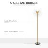 HOMCOM Floor Lamp, Crystal Fireworks Standing Lamp, Metal Golden Pole Tree Lighting with Foot Switch, 8 Lights, G9 Bulb Base, for Living Room, Bedroom