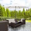 Outsunny 2.6M Garden Parasol Umbrella with Tilt and Crank, Outdoor Sun Parasol Sunshade Shelter with Aluminium Frame, Grey