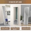 HOMCOM Full Length Mirror with LED Lights, 150x40cm Floor Mirror, Free Standing, Wall Mounted or Leaning, Full Size Body Mirror with Dimmable and 3 Colour Lighting for Bedroom, 23W, White