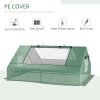 Outsunny 180 x 140 x 80cm Portable Mini Greenhouse, Garden Small Green House with Zipped Windows and Door, Tunnel Planting Shed, Outdoor Flower Planter Warm House, Dark Green