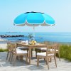 Outsunny 2m Beach Umbrella Portable with Sand Anchor, Adjustable Height & Tilt Beach Parasol with Carry Bag, UPF50+ UV Protection Sunshade Shelter, Blue