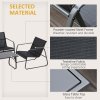 Outsunny 4 Piece Garden Furniture Set Outdoor Patio Sofa Set with Double Chair, Single Chairs and Glass Top Table for Terrace and Balcony