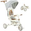 AIYAPLAY Kids Trike, Foldable Toddler Tricycle 5 in 1 with Adjustable Parent Handle & Removable Canopy, 5-point Safety Harness, Footrest, Storage Bag, for Ages 1-3 Years, Cream White