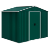Outsunny 7.7 x 5.7ft Metal Garden Shed with Ventilation Slots and Sliding Doors, Galvanised Outdoor Tool Storage House, Green