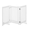 PawHut Freestanding Dog Gate, Foldable Pet Fence, Indoor Barrier, Stair Gate with Support Feet, 155 x 76 cm, White