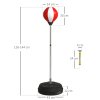 HOMCOM Punching Bag with Stand, Freestanding Boxing Set, Speed Bag with Speedball, 126-144cm Adjustable Height, Red