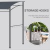 Outsunny 2.2 x 1.5 m BBQ Grill Gazebo Tent, Garden Grill with Metal Frame, Curved Canopy and 10 Hooks, Outdoor Sun Shade, Dark Grey