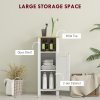 kleankin Slim Bathroom Storage Unit with Open Shelf, Bathroom Storage Cabinet with Adjustable Shelf, 32 x 30 x 80 cm, White