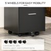 Vinsetto Mobile File Cabinet Lockable Storage Unit Cupboard for A4 Letter Home Filing Furniture for Office, Bedroom and Living Room, 39x40x65cm, Black