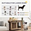 PawHut Dog Crate Furniture, Dog Cage End Table with Sliding Door, Pet Kennel for Medium Breeds, 80 x 58.5 x 63cm, Walnut Brown