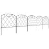 Outsunny Decorative Garden Fencing, 24 in x 9.8 ft Outdoor Picket Fence Panels, 5PCs Rustproof Metal Wire Landscape Flower Bed Border Edging Animal Barrier, Swirls