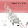 HOMCOM Folding Exercise Bike, 8-Level Magnetic Resistance, Indoor Stationary Bike, Upright Fitness Bike with Backrest Tablet Holder, 5-Level Adjustable Seat Height - White