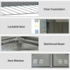 Outsunny 14 x 8ft Outdoor Garden Metal Storage Shed with Lockable Door, Tool Storage Box with Sloped Roof, 4 Windows and Floor Foundation for Backyard, Patio and Lawn - Grey