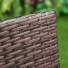 Outsunny 4 Pieces Outdoor PE Rattan Dining Chairs Set with Cushion, Garden Armchair with Armrests, High Backrest, Metal Frame Patio Wicker Furniture, Mixed Brown
