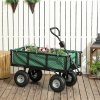 Outsunny Garden Trolley Cart, Heavy Duty Festival Trolley with Removable Liner, Quick-Release Sides, 10