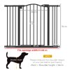 PawHut Pressure Fit Dog Stair Gate No Drilling Safety Gate Auto Close for Doorways, Hallways, 74-100cm Adjustable, 78cm Tall, Black
