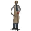 HOMCOM 5.5ft Life Size Halloween Animatronic Standing Chainsaw Killer, with Light Up Eyes, Sound Activated Moving Body, Scary Halloween Decorations, Battery Operated, Indoor Party Props