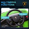 HOMCOM Lamborghini Aventador Licensed Kids' Electric Ride-on with Remote Control, 12V Powered Electric Car for Kids with Butterfly Doors, Auxiliary wheels, Music, Horn, Suspension - Green