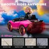 AIYAPLAY 12V Lamborghini Autentica Licensed Kids Electric Car with Butterfly Doors, Ride on Car with Remote Control, 4 Suspension Wheels, Soft Start, LED Lights, Music, Horn, Pink