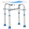HOMCOM Shower Chair for the Elderly and Disabled, Adjustable Padded Shower Stool with Built-in Handle and Non-slip Suction Foot Pads
