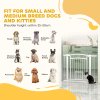 PawHut Stair Gate, 77cm Extra Tall Dog Gate with Adjustable Width, 76-104cm Pressure Fit Safety Gate with Cat Door, 7cm and 14cm Extensions, for Stairs, Doorways, Easy Installation, White