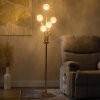 HOMCOM 5-Light Upright Floor Lamps for Living Room with Lampshade, Modern Standing Lamp for Bedroom, Bulb not Included, Silver