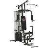 HOMCOM Multi Gym Workout Station, 45Kg Weight Stack Training System, Full Body Fitness for Home Gym, Black
