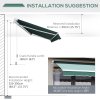 Outsunny 2.5m x 2m Retractable Awning, DIY Garden Awning Canopy, Anti-UV Sun Shade Shelter with Aluminium Frame and Crank Handle, Green
