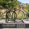 DURHAND Bike Stand, Double-sided Bike Rack Floor Stand for 6 Bicycles, Kids/Mountain/Road Bikes Garage Indoor Outdoor Use