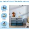 HOMCOM Kids Storage Units with 6 Drawers 3 Tier Chest Vertical Dresser Tower Toy Organiser for Nursery Playroom Kindergarten Blue