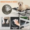 PawHut Elevated Dog Bed with Removable Canopy, Portable Cooling Raised Pet Cot with Breathable Mesh, Storage Bag, for Indoor Outdoor Use, for Large Dogs, 106 x 76 x 94 cm, Light Grey