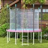 SPORTNOW 8FT Trampoline Spring Cover, Plastic Trampoline Pad Replacement with Elastic Cord, Waterproof, UV Resistant and Tear-Resistant, Pink