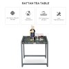 Outsunny Rattan End Table Side Coffee Desk Outdoor Patio Wicker Sofa Chat Garden Furniture