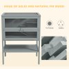 PawHut Wooden Hamster Cage with Storage Shelf, Small Animal Exercise Play House with Openable Top, for Hamsters, Gerbils, 60 x 40 x 80 cm - Grey