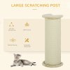 PawHut 85cm Tall Cat Scratching Post w/ Sisal Rope, Covered in Soft Plush, Anti-Tip for Indoor Corners, Cabinet Corners, Sofa Corners - Beige