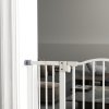 PawHut Pressure Fit Dog Stair Gate No Drilling Safety Gate Auto Close for Doorways, Hallways, 74-100cm Adjustable, 78cm Tall, White
